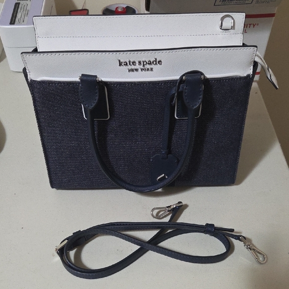 kate spade Denim and White Satchel Nwot - Picture 1 of 9